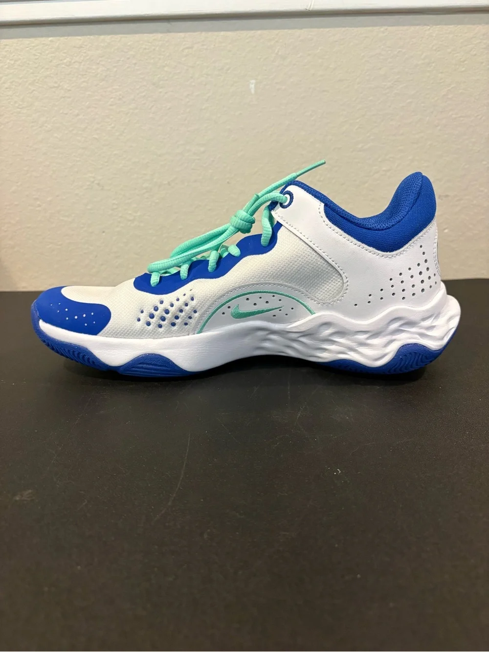 Nike FLY .BY MID 3 DD9311 102 White/Game Royal-Green Glow New Men's Size 9 - Picture 3 of 9